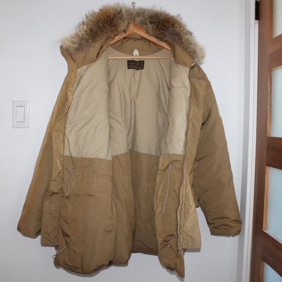 Vintage EDDIE BAUER Goose Down Coyote Fur Hooded Parka Jacket - Picture 3 of 8